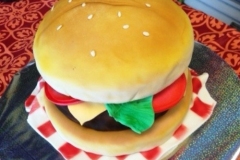 hamburger sculpture cake