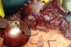 chocolate dragon sculpture cake