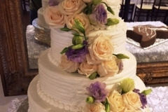 tiered fresh flower wedding cake