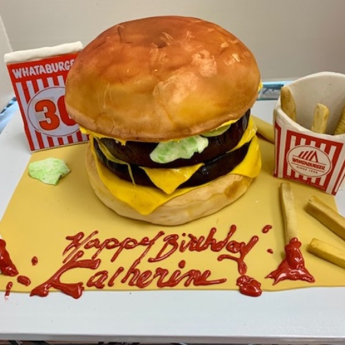 burger sculpture cake