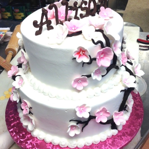 Flower tiered cake