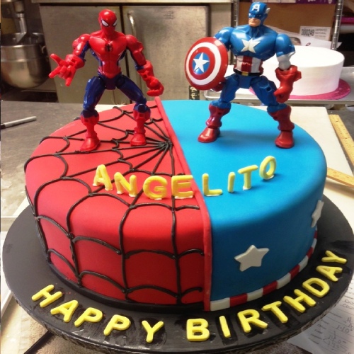 Spiderman and Captain America Cake