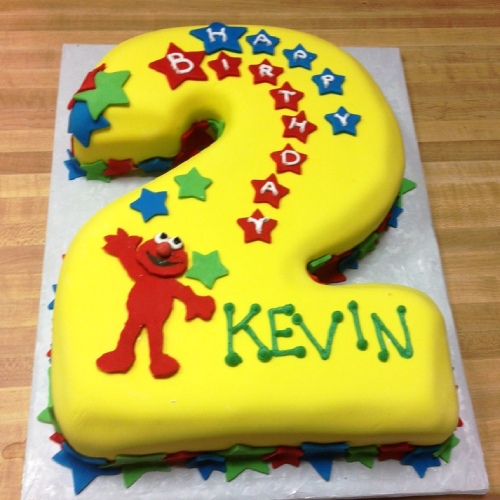 Elmo cutout cake