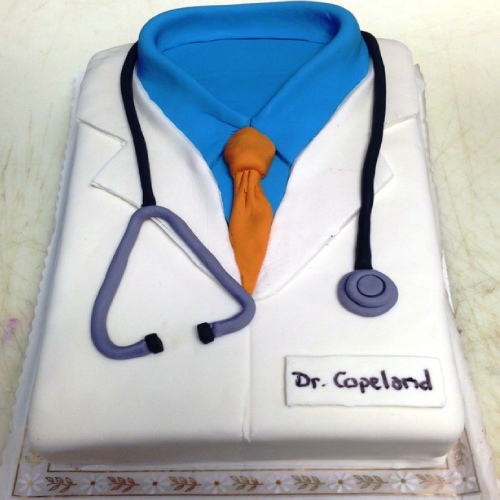 doctor uniform cutout cake