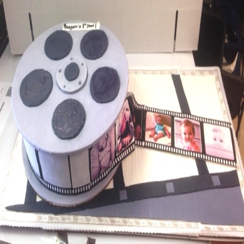 film roll sculpture cake