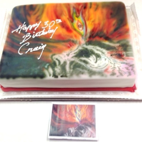 airbrushed painting cake