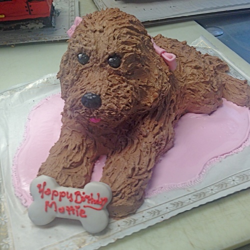 dog sculpture cake