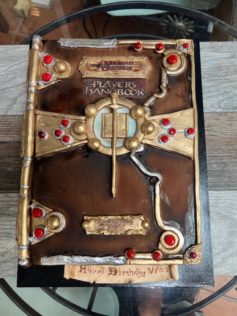 A DND book sculpture